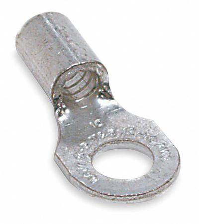 STA-KON Ring Terminal: Bare, 1/4 in Stud Size, 22 AWG to 16 AWG Wire Sizes - Non-Insulated Ring Terminals