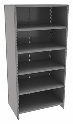 TENNSCO Metal Shelving: Standalone, Light-Duty, 36 in x 24 in, 72 in Overall Ht, 6 Shelves (MPN ESPC-6-2436). Key specifications — attr37568: Unassembled; attr35449: Steel; attr37560: Steel; attr37567: Gray; attr33121: TENNSCO.