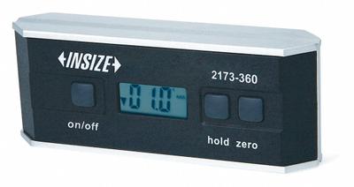 INSIZE Digital Level: 0°– 360°, Includes Batteries, 2 Neodymium, ±0.10°, 5 7/8 in Overall Lg - Magnetic Digital Levels