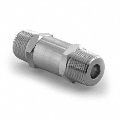 HAM-LET Check Valve: Poppet, Inline Valve Body, 1/2 in Pipe Size, MNPT x MNPT - Stainless Steel Instrumentation Poppet Check Valves