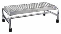COTTERMAN Step Stool: 1 Steps, 10 in Overall Ht, 500 lb Load Cap, Aluminum, 10 in Standing Ht (MPN 4501N3232A3E12C50P1). Key specifications — Brand: COTTERMAN; Color: Gray; Includes: Replacement Foot Pads.