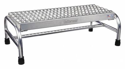 COTTERMAN Step Stool: 1 Steps, 10 in Overall Ht, 500 lb Load Cap, Aluminum - Rigid Step Stools
