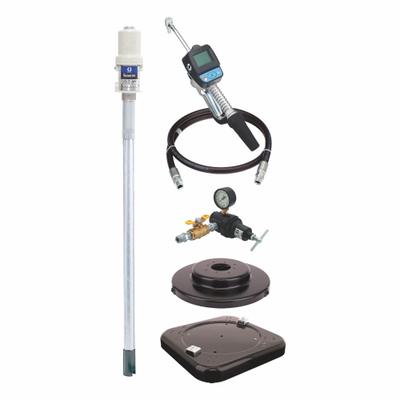 GRACO Air Drum Pump: Stub Pump w/ Discharge Hose, Nozzle & Meter, 3:1 - Standard Dispensing Piston Drum Pumps