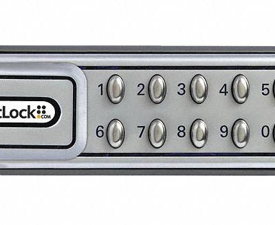 CODELOCKS Electronic Keyless Lock: Powder Coated, Cam Latch, 1 5/8 in Body Ht - Electronic Keypad Cabinet & Locker Locks
