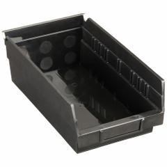 QUANTUM STORAGE SYSTEMS Shelf Bin: 11 5/8 in Overall Lg, 6 5/8 in x 4 in, Black, Nesting Capable (MPN QSB102BR). Key specifications — Brand: QUANTUM STORAGE SYSTEMS; % Recycled Content: 100%; Manufacturer Part Number: QSB102BR; Includes Dividers: Dividers Not Included; Electrostatic Discharge: Not Electrostatic Discharge Conductive.