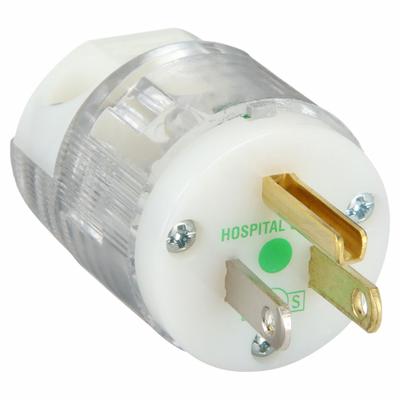 HUBBELL Straight Blade Plug: Hospital Grade, 5-15P, 125V AC, 15 A, 2 Pole, 3 Blade - General Purpose Plugs