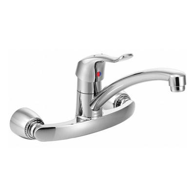 MOEN Low Arc Kitchen Faucet: M-Dura, Brass, Widespread, Wall, 2 Mounting Holes - Widespread Kitchen Faucets