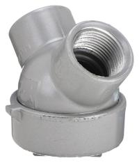 HUBBELL KILLARK Capped Elbow - Haz Loc: Aluminum, Powder Coated, 3/4 in Trade Size, NPT (MPN Y-2). Key specifications — Material: Aluminum; Finish: Powder Coated; Ends - Hazardous Fittings: 3/4 in FNPT x 3/4 in FNPT; Brand: HUBBELL KILLARK.