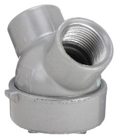 HUBBELL KILLARK Capped Elbow - Haz Loc: Aluminum, Powder Coated, 3/4 in Trade Size, NPT (MPN Y-2). Key specifications — Material: Aluminum; Finish: Powder Coated; Ends - Hazardous Fittings: 3/4 in FNPT x 3/4 in FNPT; Brand: HUBBELL KILLARK.