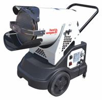HEAT WAGON Portable Oil and Kerosene Torpedo Heater: Wheeled Mounted, 2,875 sq ft Heating Area (MPN HRF115). Key specifications — Key Features: LED Diagnostics; Portability: Wheeled Mounted; Brand: HEAT WAGON; Tank Capacity/Hours on One Filling: 11.3 gal/13 hr; Overall Dimensions - H x L x D: 35-1/4 in x 31-3/4 in x 32 in.
