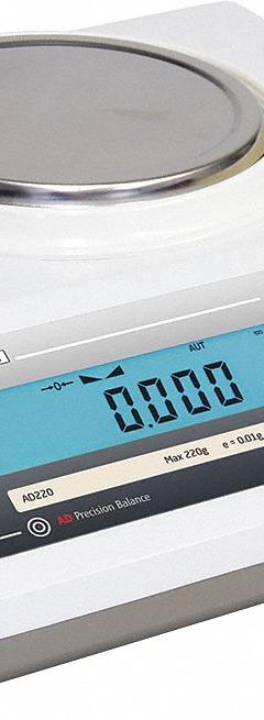 TORBAL Compact Bench Scale: 220 g Capacity, 0.001 g Readability, ct/g/gr/kg/lb/oz/ozt/pwt (MPN AD220). Key specifications — Brand: TORBAL; Display Type: LCD.