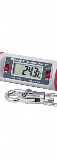 TRACEABLE Digital Thermometer: -58°F to 302°F /-50°C to 150°C, ±1.8°F/1°C @ -4 to 212°F/-20 to 100°C (MPN 9020510). Key specifications — Brand: TRACEABLE; Accuracy: ±1.8 °F/1 °C @ -4 to 212 °F/-20 to 100 °C.
