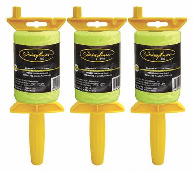 STRINGLINER Mason's Line Reel: Line Type Braided, Material Polyethylene - Masonry Leveling Line