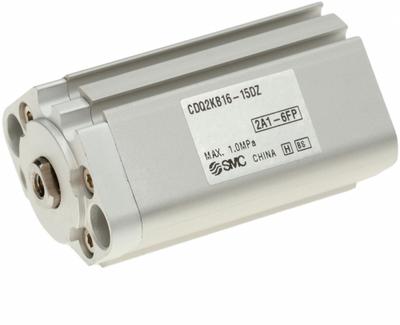 SMC Compact Cylinder: 16 mm Bore Dia, 15 mm Stroke Lg, Through Hole Mounting - Through Hole Mount Compact Cylinders