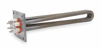 TEMPCO Nonpressure Rated Flanged Heater: 3 Phase, 240V AC, 2,500 W Watt - Flange-Mount Immersion Heaters