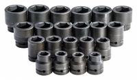 PROTO Impact Socket Set: 1 in Drive Size, Small Set (0-50 pieces) Set Size, 21 Pieces, (21) 6-Point (MPN J76122). Key specifications — attr1204251: PROTO; attr1215453: 1 in; attr1215454: 3/4 in to 2 in.