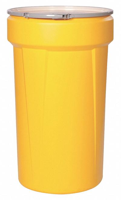 EAGLE Transport Drum: HDPE, 55 gal, Lever Lock Ring, Unlined/No Interior Coating - Nestable Plastic Overpack Drums