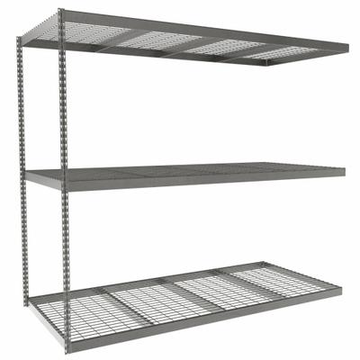 TENNSCO Boltless Shelving: Add-On, Heavy-Duty, 96 in x 42 in, 84 in Overall Ht - Heavy-Duty Wire Decking Boltless Shelving