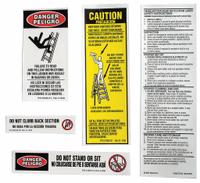 WERNER FG Stepladder Safety and Instructions Labels: Fits Werner Brand (MPN LFS100). Key specifications — For Use With Grainger Item Number: 4XP38; For Use With Mfr. Model Number: T6208; Fits Brand: Werner; Product Type: FG Stepladder Safety and Instructions Labels; Brand: WERNER.