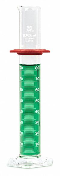 SIBATA Graduated Cylinder: 500 mL, B, To Contain (TC), 5 mL Graduation Increments - mL (MPN 2351-500). Key specifications — ASTM Specification: E1272; Brand: SIBATA; USP Specification: Type I; Closure Included: No; Includes: Bumper.