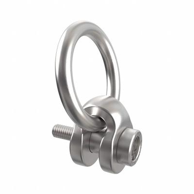 JERGENS Hoist Ring: Swivel, Nickel-Plated Steel, 2"-4 1/2, Max. 29,000 lb - Side-Pull Pivot & Rotate Hoist Rings