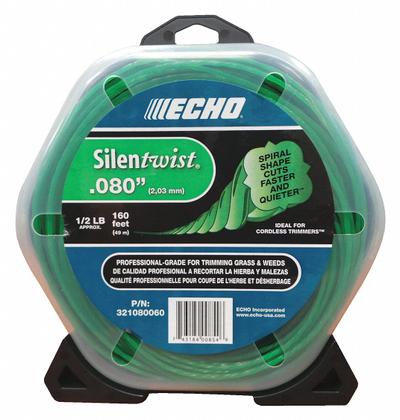 ECHO String Trimmer Line: Nylon, 0.08 in Dia, 160 ft Overall Lg, Twisted, Orange
