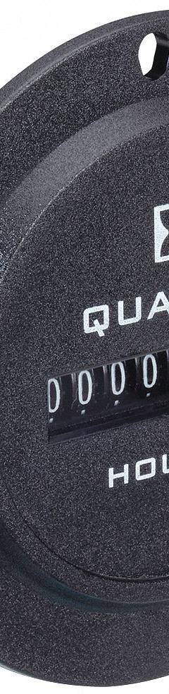 TRUMETER Hour Meter: Hour Meters, Front Panel Mounting, Analog, 90 V AC – 264 V AC, Analog, Tenth (MPN 722-0004). Key specifications — Mounting Style: Flange; Standards: UKCA; Bezel Face Shape: Round; Hour Unit Increment: Tenth; NEMA Enclosure Rating: 12; Brand: TRUMETER; Manufacturer Part Number: 722-0004; Meter Type_Broad: Analog.