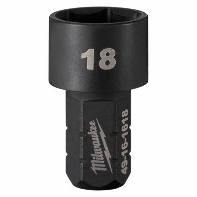 MILWAUKEE Impact Socket: SAE/Metric, 18 mm Socket Size, 6-Point, Short - Insider & DXS Impact Sockets