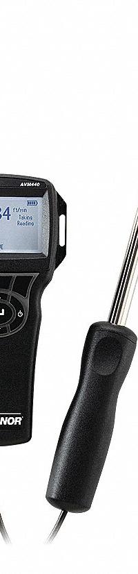 TSI ALNOR Anemometer: 1 fpm Air Velocity Resolution, Dew Point/Relative Humidity, Hot Wire, Included (MPN AVM440-A). Key specifications — Calibration Certificate Type: NIST; Data Logging: Yes; Manufacturer Part Number: AVM440-A; Brand: TSI ALNOR; Temperature Accuracy: +/ 0.5°; Digital Display Screen Type: LCD; Display Type: Digital; Includes: Carrying Case.