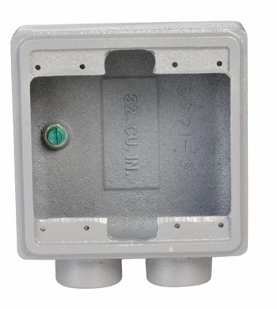 APPLETON ELECTRIC Electrical Box: Iron, Rectangular, 2 Gangs, 3/4 in Hub Size - Iron Weatherproof Electrical Boxes