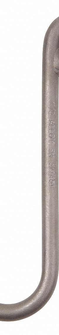 PEERLESS J-Hook: 1,200 lb Working Load Limit, 80 Hook Grade, Alloy Steel, 3/4 in Material Thick (MPN JAA075). Key specifications — Color: Silver; Brand: PEERLESS; Visual Indicator Markings: None.