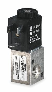 ARO Solenoid Air Control Valve: CAT, Three-Way / Two-Position, 24V DC, 1/8 in Female NPT (MPN CAT33S-024-L). Key specifications — attr1092969: Non-Locking; attr1086920: CAT33S-024-L; attr1092977: Spring Return.