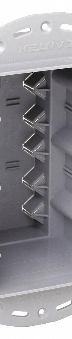 CANTEX Electrical Box: PVC, Nonmetallic Material & Nominal Size, Rectangular, 3 Gangs, 3 in Box Dp (MPN EZ74TNR). Key specifications — Brand: CANTEX; Bracket Style: Without Bracket; Clamp Style: NMSC.