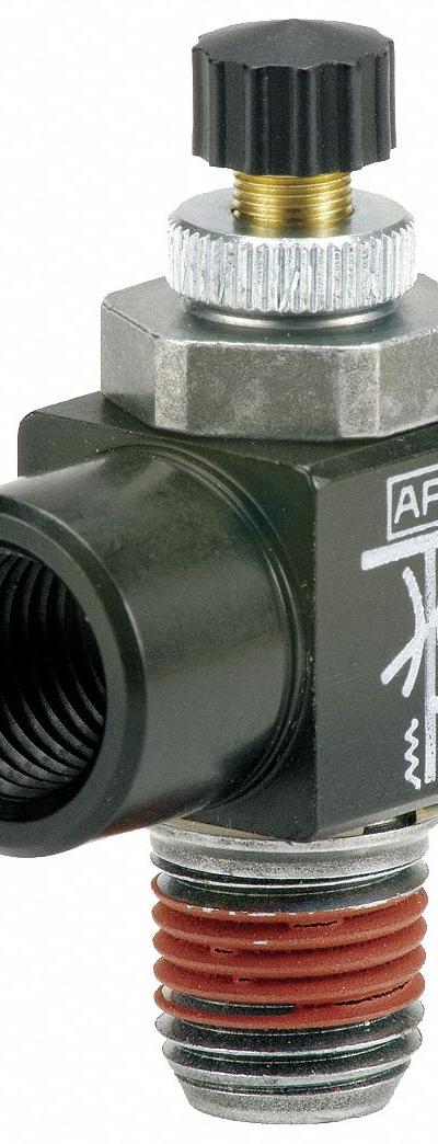 ARO Cylinder Port Flow Control Valve: Elbow Fitting - Elbow-Style Speed Control Valves
