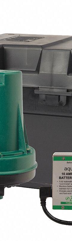 ZOELLER Sump/Battery Back-Up System: 3/10 hp, 120V AC, 19 ft Max. Head (Primary Pump), 12V DC, Male (MPN 508-0006). Key specifications — Rated Voltage (Secondary Pump): 12V DC; Brand: ZOELLER; Series: Aquanot; Primary Pump Rated Voltage: 120V AC; Switch (Primary Pump): Integral Vertical Float.