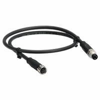 Cordset: M8 Female Straight X M8 Male Straight, 4 Pins, Black, PUR, 2 m Cable Lg (MPN 21348081489020). Key specifications — Cable Jacket Color: Black; End 1 Mounting Orientation: Straight; End 1 Gender: Female; End 1 Connection Type: M8; Cable Jacket Material: PUR; Brand: HARTING; IP Rating: IP67; End 2 Connection Type: M8.