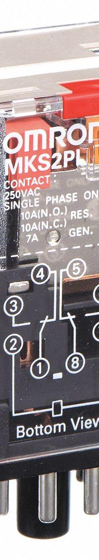 OMRON General Purpose Relay: Socket Mounted, 10 A Current Rating, 24V DC, DPDT, 8 Pins/Terminals (MPN MKS2PIDC24). Key specifications — Brand: OMRON; Base Type: Octal; Mounting Style: Plug-In; Pin Shape: Round; Electrical Connection: Plug-In; Manufacturer Part Number: MKS2PIDC24; Operating Current: 5 A at 30V DC (Resistive Load); Series: MK-S Series.