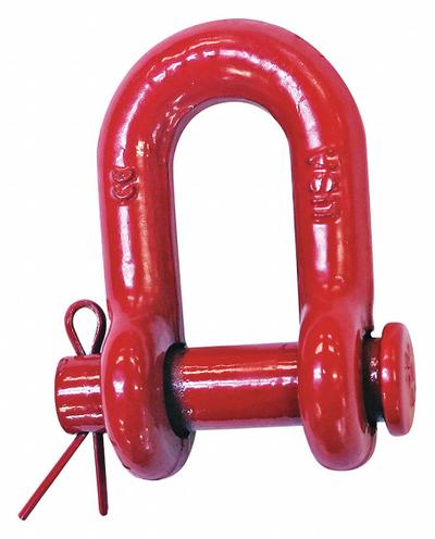 CROSBY D-Shackle: D-Shackle, 3,000 lb Working Load Limit, 1/2 in Body Thick - Chain Shackles
