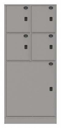 SENTINEL Law Enforcement Evidence Locker: Pass-Through Backing, Keyless Lift Latch, 5 Compartments (MPN 05AA-PT). Key specifications — Brand: SENTINEL; Product Ships: Assembled; Color: Gray.