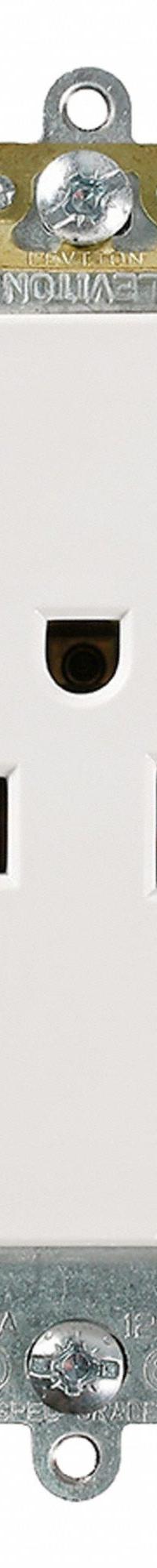 LEVITON Plugs and Receptacles: Single, 5-20, White, 125V AC, 20 A, 2 Pole / 3 Wire (MPN 16341-W)