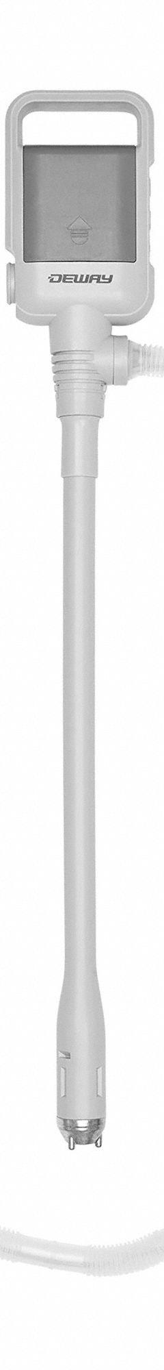 DEWAY Battery Operated Pump: D Battery Size, 2.4 gpm Max. Flow Rate, 10 cps Max. Viscosity, 1.5 V (MPN WAYPUMP15). Key specifications — Battery Size: D; Suction Tube Material: Plastic; Brand: DEWAY.