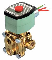 REDHAT Solenoid Valve: 4-Way, 3/8 in Pipe Size, 120V AC, Explosion Proof/Watertight, Manual Operator (MPN EF8342G003PMS120/60DA). Key specifications — Pipe Size: 3/8 in; Voltage: 120V AC; Brand: REDHAT; Coil Enclosure: Explosion Proof.