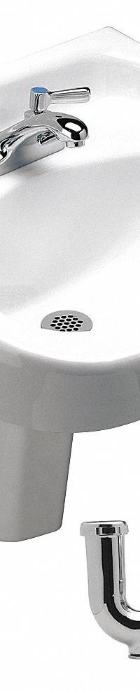 ZURN Bathroom Sink: Pedastal Sinks, White, Vitreous China, Dual Manual Handle, Lever Faucet Handle (MPN Z5344.464.1.07.00.D). Key specifications — Series: Pedastal Sinks; Includes: Grid Drain and Trap; Color: White; Brand: ZURN; Sink Type: Bathroom; Material: Vitreous China; Sink Material: Ceramic.