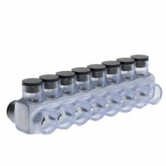 POLARIS Multitap Connector: 8 Port, Double-Sided Entry, 4 AWG – 500 kcmil Wire Size, Clear (MPN IPLD500-8CB). Key specifications — Body Material: Aluminum; Brand: POLARIS.