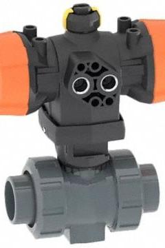 GF PIPING SYSTEMS Pneumatically Actuated Two-Way Ball Valve: 1 in, PVC, Socket x Socket, Two-Piece (MPN 199253065). Key specifications — Brand: GF PIPING SYSTEMS; Pilot Solenoid Voltage: Not Included.