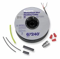 RAYCHEM Electric Heating Cable Kit: For Indoor/Outdoor, 100 ft Cable Lg, 240V AC, Hardwired (MPN 449467-000). Key specifications — NEMA Plug Configuration: Hardwired; Voltage: 240V AC; Brand: RAYCHEM; Includes: Power Connection Kit; For Use Indoor/Outdoors: Indoor/Outdoor; For Use With: H900.