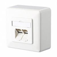 METZ CONNECT Wall Outlet: AP, GD-Zn (Zinc Die-Cast), LSA Terminal Block x RJ45, 45° Mounting Angle (MPN 1307380002-I). Key specifications — Housing Material: GD-Zn (Zinc Die-Cast); Includes Connector: Equipped; Mounting Type: AP; Product Type: Wall Outlet; Connector Color: White; Connection Type: LSA Terminal Block x RJ45.