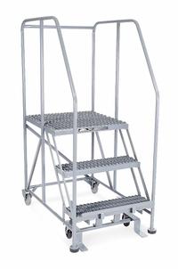 COTTERMAN Mobile Work Platform: 2.5 ft Platform Ht - Max, 24 in x 24 in, Steel, 800 lb Load Capacity (MPN 3WP2424RA3B4B8AC1P6). Key specifications — Folding: Not Foldable; Mobility: Rolling; Components Included: Rubber Foot Pads; Use Location: Indoor; Brand: COTTERMAN; Color: Gray; Height Adjustability: Fixed Height; Includes Handrails: Handrails Included.