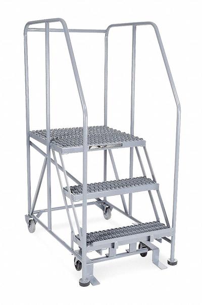 COTTERMAN Mobile Work Platform: 2.5 ft Platform Ht - Max, 24 in x 24 in, Steel - Manual-Lock Rolling Single-Access Platforms