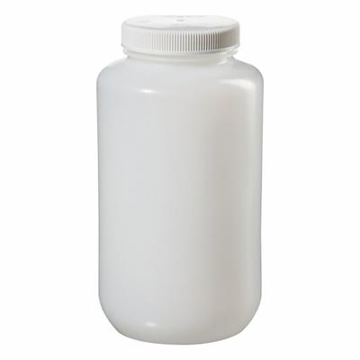 NALGENE Storage Bottle: HDPE, 4 L, 1 gal, Closure Included, Natural, 100 mm, Polypropylene - HDPE Wide Mouth Round Lab Bottles